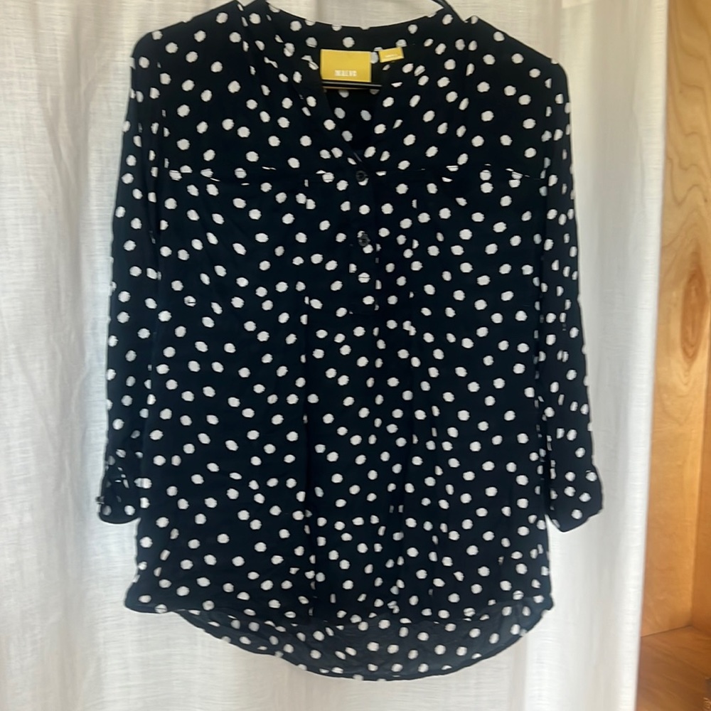 Maeve polka dot blouse